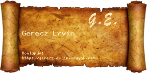 Gerecz Ervin névjegykártya