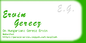 ervin gerecz business card